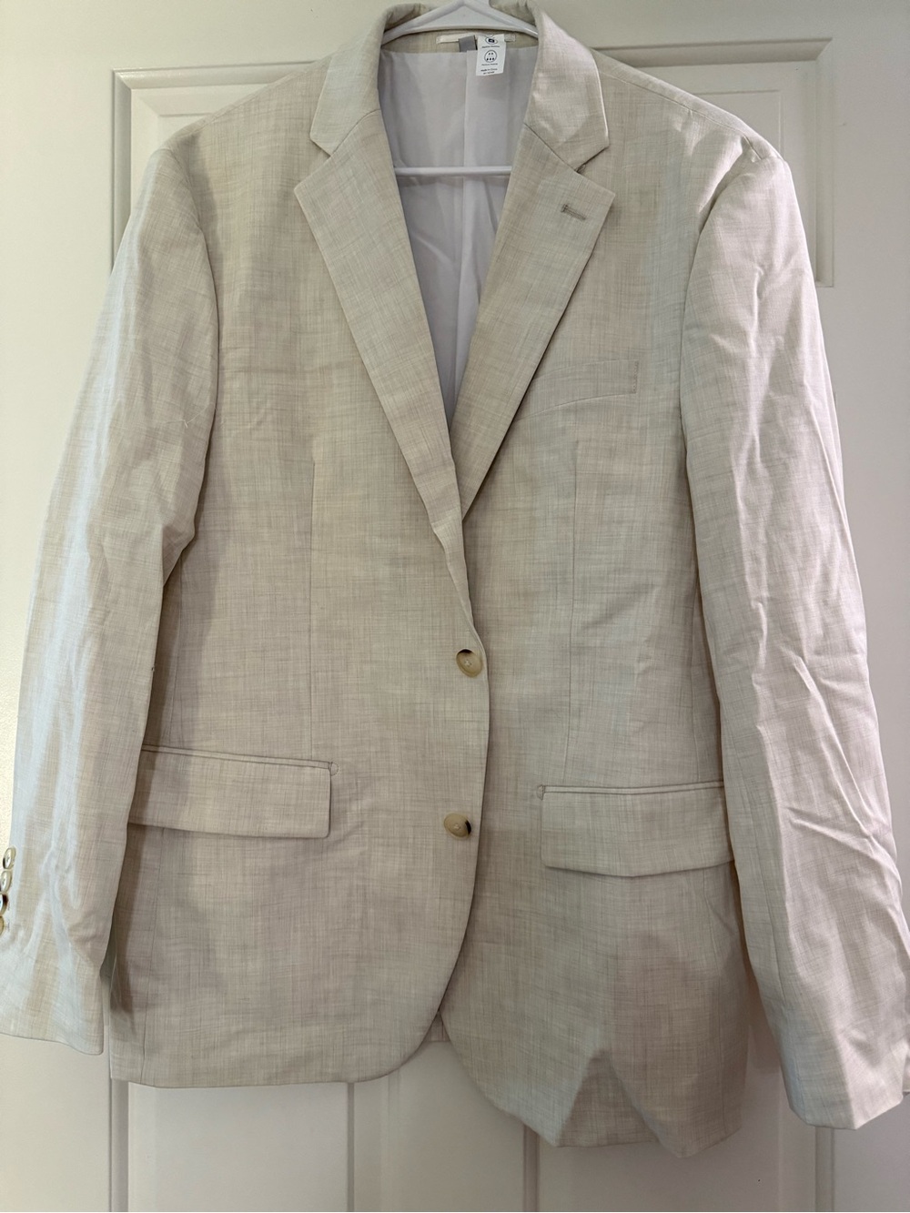 Men's Beige Linen Blazer Sport Coat - Classic Lightweight - Picture 1 of 3
